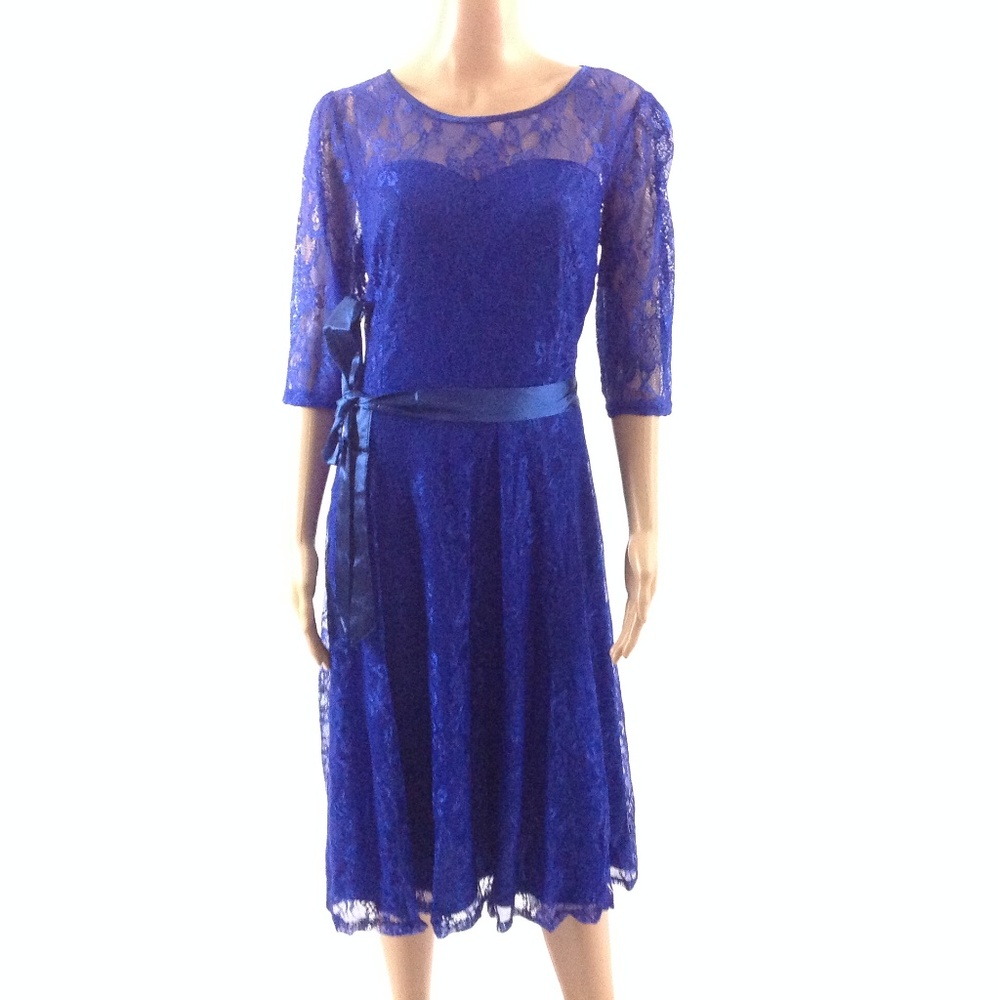 New Dress Tells Women's Cocktail Lace Dress Blue